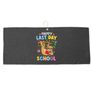 Happy Last Day Of School Teacher Cute Sloth Graduation Gift Large Microfiber Waffle Golf Towel