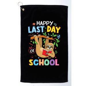 Happy Last Day Of School Teacher Cute Sloth Graduation Gift Platinum Collection Golf Towel