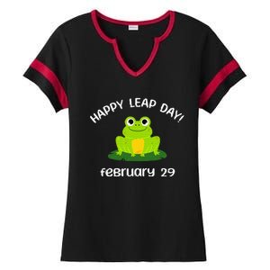 Happy Leap Day Year 2024 February 29th Funny Frog lovers Ladies Halftime Notch Neck Tee