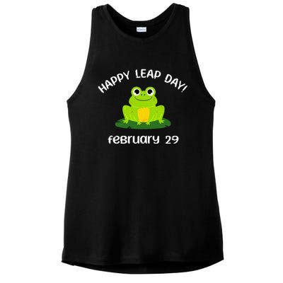 Happy Leap Day Year 2024 February 29th Funny Frog lovers Ladies PosiCharge Tri-Blend Wicking Tank