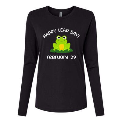 Happy Leap Day Year 2024 February 29th Funny Frog lovers Womens Cotton Relaxed Long Sleeve T-Shirt