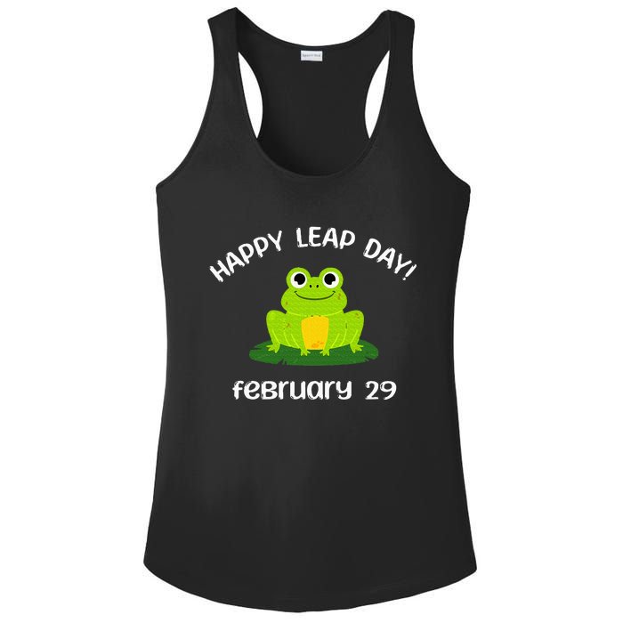 Happy Leap Day Year 2024 February 29th Funny Frog lovers Ladies PosiCharge Competitor Racerback Tank