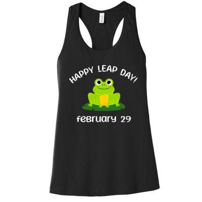 Happy Leap Day Year 2024 February 29th Funny Frog lovers Women's Racerback Tank