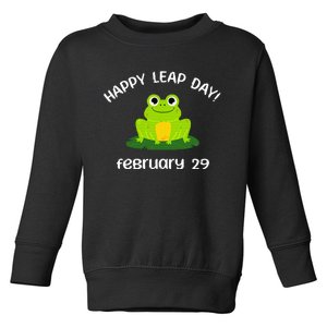 Happy Leap Day Year 2024 February 29th Funny Frog lovers Toddler Sweatshirt