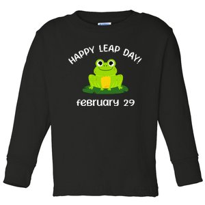 Happy Leap Day Year 2024 February 29th Funny Frog lovers Toddler Long Sleeve Shirt