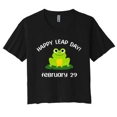 Happy Leap Day Year 2024 February 29th Funny Frog lovers Women's Crop Top Tee