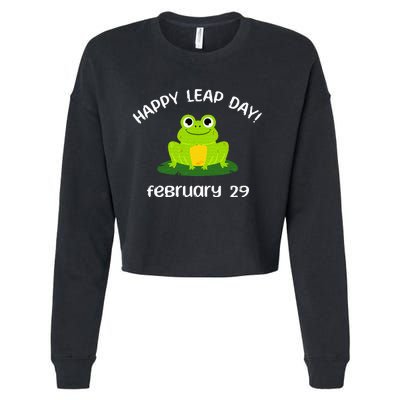 Happy Leap Day Year 2024 February 29th Funny Frog lovers Cropped Pullover Crew