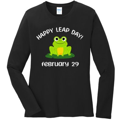 Happy Leap Day Year 2024 February 29th Funny Frog lovers Ladies Long Sleeve Shirt