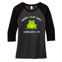 Happy Leap Day Year 2024 February 29th Funny Frog lovers Women's Tri-Blend 3/4-Sleeve Raglan Shirt