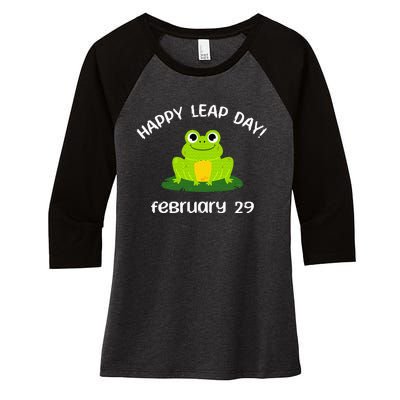 Happy Leap Day Year 2024 February 29th Funny Frog lovers Women's Tri-Blend 3/4-Sleeve Raglan Shirt