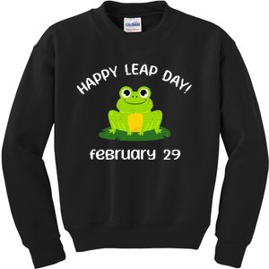 Happy Leap Day Year 2024 February 29th Funny Frog lovers Kids Sweatshirt