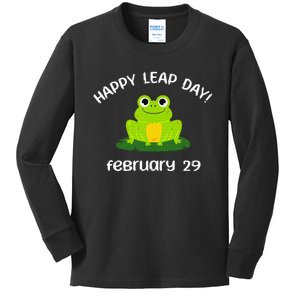 Happy Leap Day Year 2024 February 29th Funny Frog lovers Kids Long Sleeve Shirt