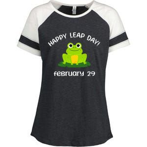 Happy Leap Day Year 2024 February 29th Funny Frog lovers Enza Ladies Jersey Colorblock Tee