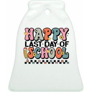 Happy Last Day Of School Teacher Student Graduation Ceramic Bell Ornament