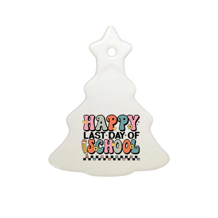 Happy Last Day Of School Teacher Student Graduation Ceramic Tree Ornament