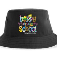 Happy Last Day Of School Substitute Teacher Life Leopard Sustainable Bucket Hat