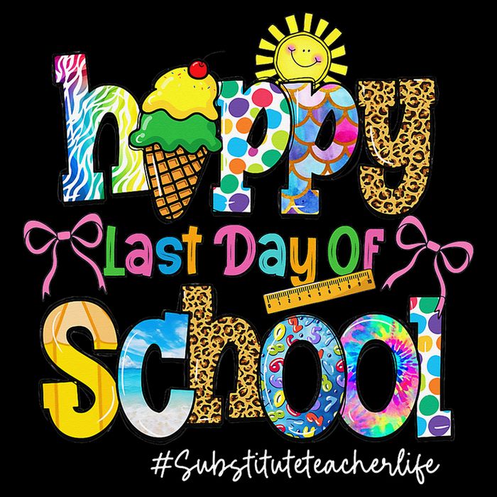 Happy Last Day Of School Substitute Teacher Life Leopard Sustainable Bucket Hat