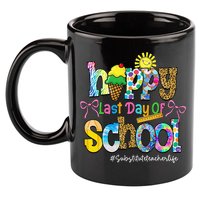 Happy Last Day Of School Substitute Teacher Life Leopard 11oz C Handle Ceramic Mug