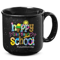 Happy Last Day Of School Substitute Teacher Life Leopard 15oz Campfire Ceramic Mug