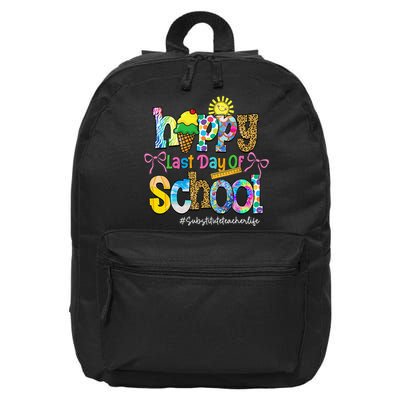 Happy Last Day Of School Substitute Teacher Life Leopard 16 in Basic Backpack