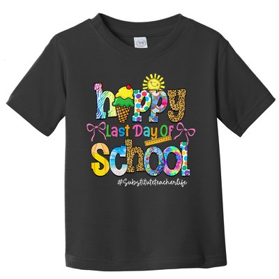 Happy Last Day Of School Substitute Teacher Life Leopard Toddler T-Shirt