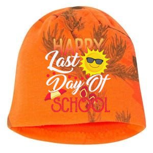 Happy Last Day Of School Teacher Student Graduation Summer Cute Kati - Camo Knit Beanie