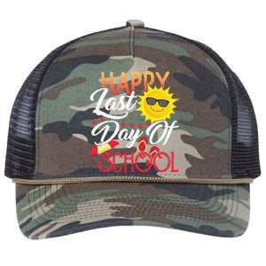 Happy Last Day Of School Teacher Student Graduation Summer Cute Retro Rope Trucker Hat Cap