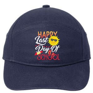 Happy Last Day Of School Teacher Student Graduation Summer Cute 7-Panel Snapback Hat