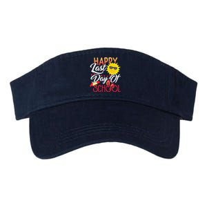 Happy Last Day Of School Teacher Student Graduation Summer Cute Valucap Bio-Washed Visor