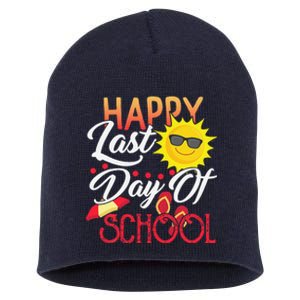 Happy Last Day Of School Teacher Student Graduation Summer Cute Short Acrylic Beanie