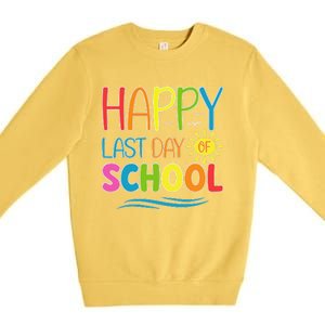 Happy Last Day Of School Teacher Student Graduation Summer Premium Crewneck Sweatshirt