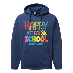 Happy Last Day Of School Teacher Student Graduation Summer Performance Fleece Hoodie