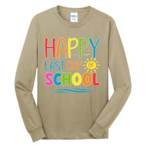 Happy Last Day Of School Teacher Student Graduation Summer Tall Long Sleeve T-Shirt