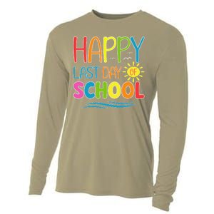 Happy Last Day Of School Teacher Student Graduation Summer Cooling Performance Long Sleeve Crew