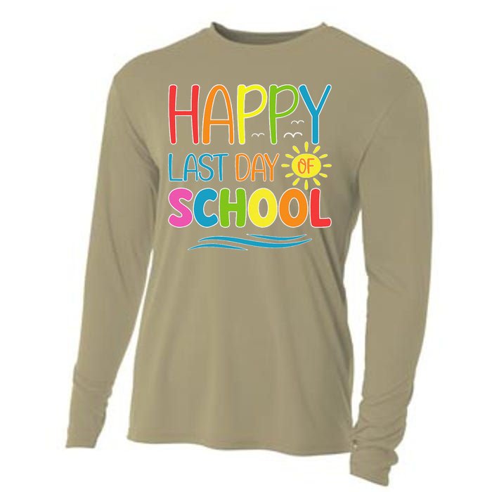 Happy Last Day Of School Teacher Student Graduation Summer Cooling Performance Long Sleeve Crew