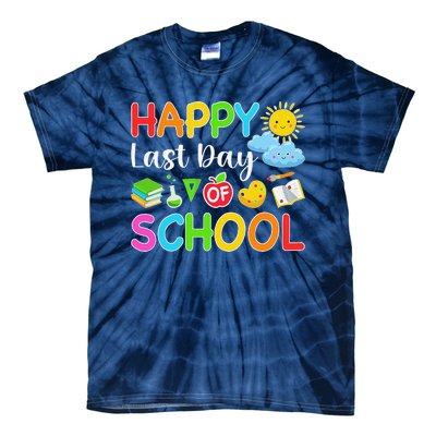 Happy Last Day Of School Teacher Student Graduation Summer Funny Tie-Dye T-Shirt