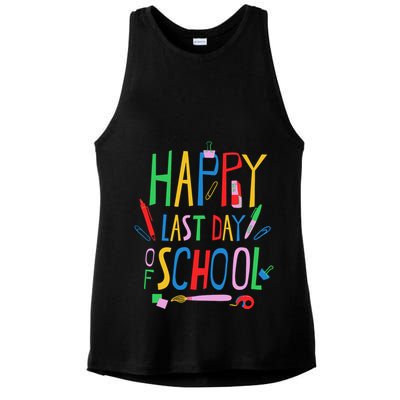 Happy Last Day Of School Teacher School's Out Ladies PosiCharge Tri-Blend Wicking Tank