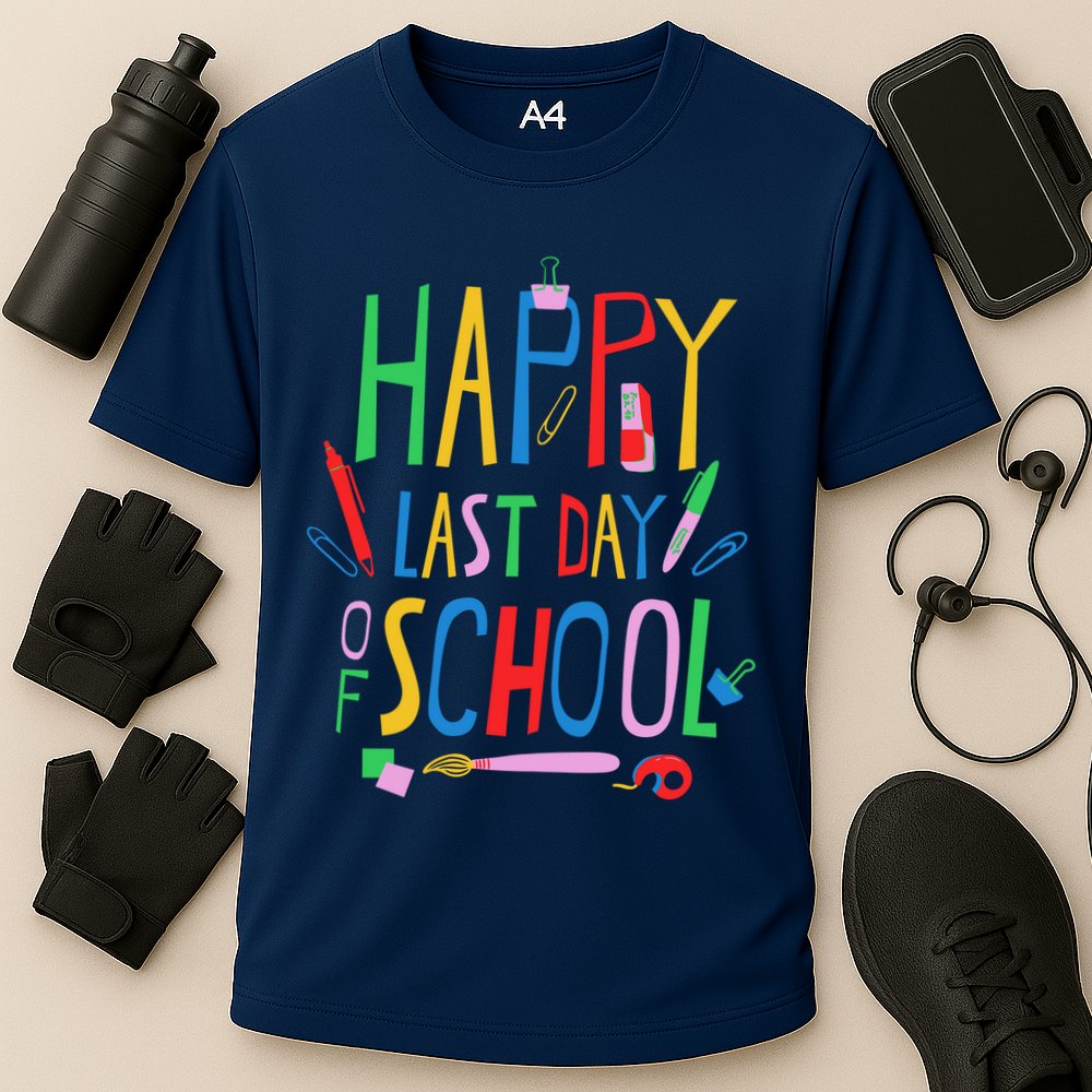Happy Last Day Of School Teacher School's Out Cooling Performance Crew T-Shirt