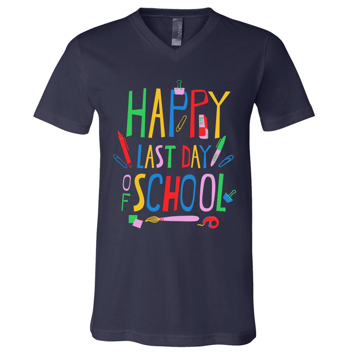 Happy Last Day Of School Teacher School's Out V-Neck T-Shirt