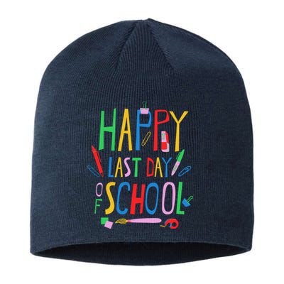 Happy Last Day Of School Teacher School's Out Sustainable Beanie