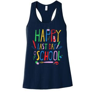 Happy Last Day Of School Teacher School's Out Women's Racerback Tank