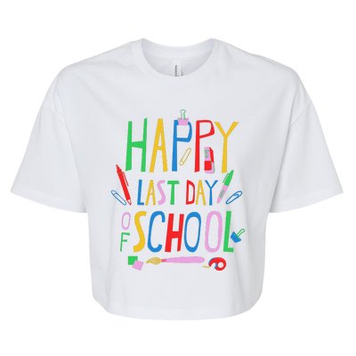 Happy Last Day Of School Teacher School's Out Bella+Canvas Jersey Crop Tee