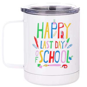 Happy Last Day Of School Teacher School's Out 12 oz Stainless Steel Tumbler Cup