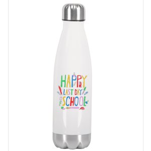 Happy Last Day Of School Teacher School's Out Stainless Steel Insulated Water Bottle