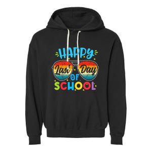 Happy Last Day Of School Teacher Student Graduation Garment-Dyed Fleece Hoodie