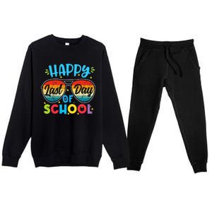 Happy Last Day Of School Teacher Student Graduation Premium Crewneck Sweatsuit Set