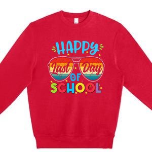 Happy Last Day Of School Teacher Student Graduation Premium Crewneck Sweatshirt