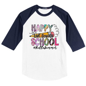 Happy Last Day Of School Hello Summer Teacher Student Baseball Sleeve Shirt