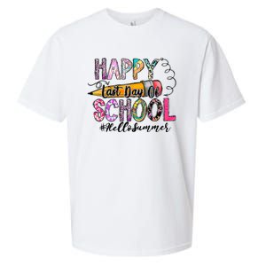 Happy Last Day Of School Hello Summer Teacher Student Sueded Cloud Jersey T-Shirt