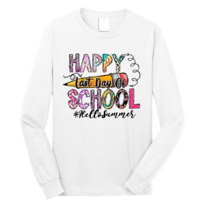 Happy Last Day Of School Hello Summer Teacher Student Long Sleeve Shirt